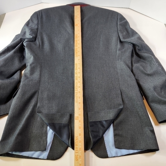 CHAPS Men's 44L Gray Blazer Sport Coat Suit Jacket Modern Polyestrer Blend - Picture 10 of 10